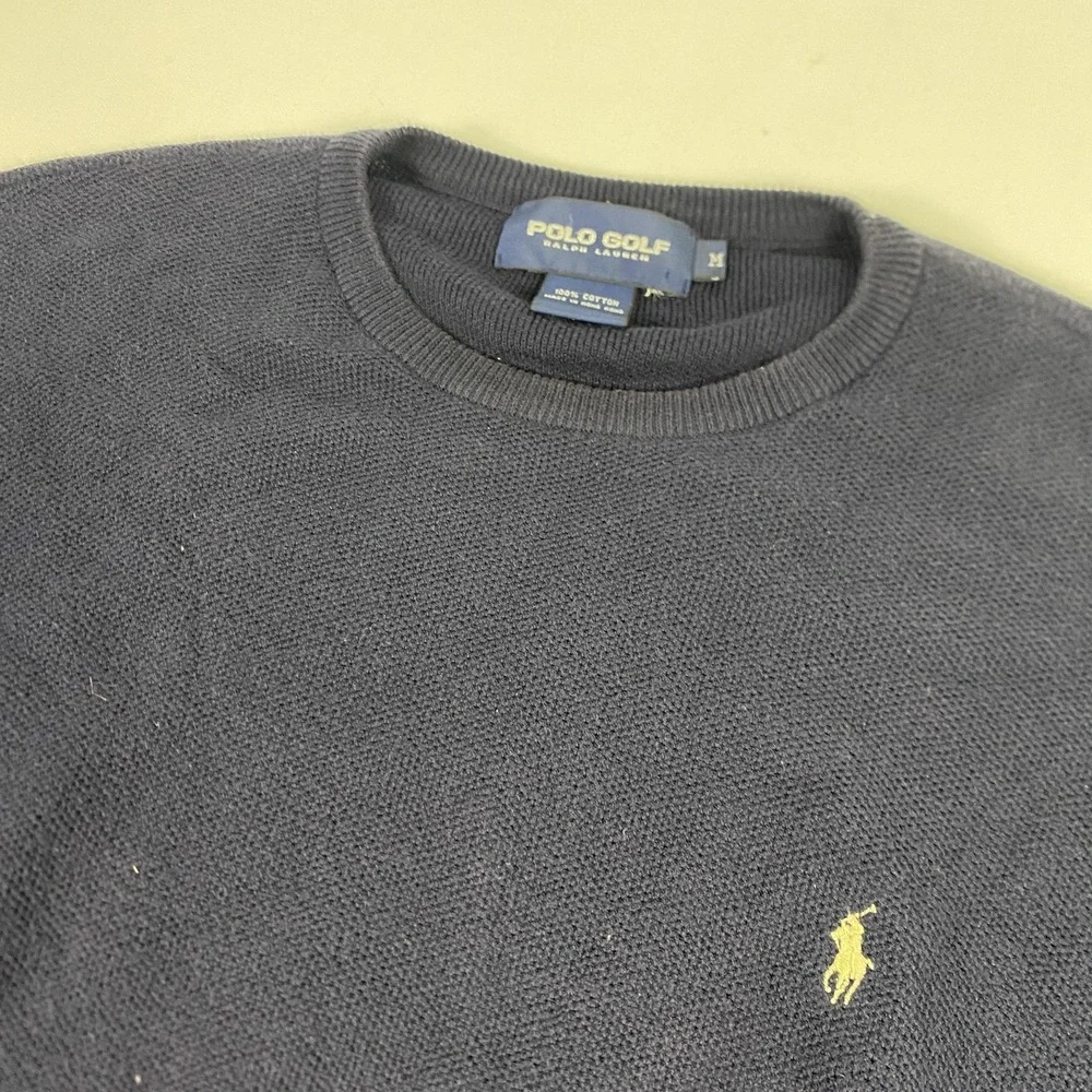 Vintage Ralph Lauren Polo Golf‎ Sweater Mens XL Blue Crewneck Pullover Knit